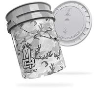 MAGIC BUCKET Set di secchio per lavaggio auto, lavaggio a mano, mimetico, grigio, con coperchio abbinato, 5 US GAL, circa 20 litri, compatibile con Grit Guard, Detail Guardz Dirt Lock, Dirt Trap