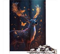 Magic Butterfly Deer Dream Puzzle Puzzle per adulti 1000 pezzi Adatto per adulti e adolescenti 12+ giochi Giocattoli regalo 1000 pezzi （26x38 cm）