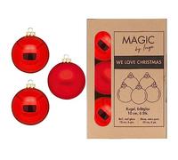 Magic by Inge - Palline per albero di Natale, 6 pezzi, 10 cm, colore: rosso