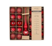 MAGIC by Inge - Set di 19 palline di Natale, con punta di albero di Natale e palline, in vetro