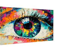 Magic Canvas Art B8398 - Stampa artistica su tela, 1 pezzo, motivo: occhio astratto, dimensioni: 80 x 60 cm