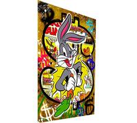 Magic Canvas Art Bugs B8478 Bunny Dollar Pop Art - Stampa artistica da parete, 1 pezzo, materiale: tela, dimensioni: 60 x 40 cm