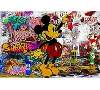 Magic Canvas Art Pop Art Topolino Graffiti B8169 Stampa artistica di alta qualità da appendere alla parete, 1 pezzo, dimensioni 100 x 75 cm