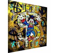 Magic Canvas Art - Quadro Pop Art Donald Duck Dollar, 1 pezzo, stampa artistica moderna da parete, decorazione da parete - B8303, dimensioni: 40 x 30 cm, multicolore