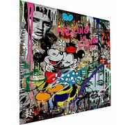Magic Canvas Art - Quadro Pop Art Topolino su tela, 1 pezzo, stampa artistica di alta qualità, moderno, decorazione da parete, decorazione da parete - Falling in love B8306, dimensioni: 80 x 80 cm