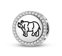 Magic Charms 925 in argento sterling Jainism Gainda Rhinoceros gioielli Fit bracciale fascino etnico simboli culturali regali per le donne