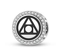 Magic Charms Argento Sterling 925 Alchemy filosofo pietra gioielli Fit bracciale fascino etnico simboli culturali regali per le donne