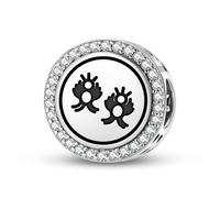 Magic Charms Argento Sterling 925 antroposofia Gemini Seal Gioielli Fit Bracciale Charm etnico Simboli culturali Regali per le donne