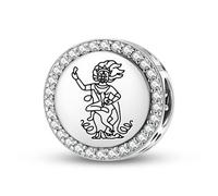 Magic Charms Argento Sterling 925 buddista Gods Simhamukha gioielli Fit bracciale fascino etnico simboli culturali regali per le donne