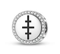 Magic Charms Argento Sterling 925 Christianity Salem Croce Gioielli Fit Bracciale Charm etnico Simboli culturali Regali per le donne