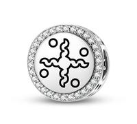 Magic Charms Argento Sterling 925 Crop Circles Serpents Gioielli Fit Bracciale Charm etnico Simboli culturali Regali per le donne
