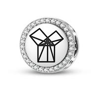 Magic Charms Argento Sterling 925 Freemasonry 47th Proposition of Euclid Gioielli Fit Bracciale Charm etnico Culturale Simboli Regali per le donne