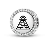 Magic Charms Argento Sterling 925 Freemasonry Piramide Gioielli Fit Bracciale Charm etnico Simboli culturali Regali per le donne