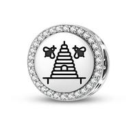 Magic Charms Argento Sterling 925 Freemasonry The Beehive Gioielli Fit Bracciale Charm etnico Simboli culturali Regali per le donne