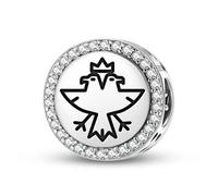 Magic Charms Argento Sterling 925 Freemasonry Two Headed Eagle Gioielli Fit Bracciale Charm etnico Simboli culturali Regali per le donne