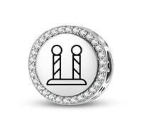 Magic Charms Argento Sterling 925 Freemasonry Two Pillars Gioielli Fit Bracciale Charm etnico Simboli culturali Regali per le donne