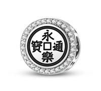 Magic Charms Argento Sterling 925 Giappone Eiraku Tsuho Gioielli Fit Bracciale Charm etnico Simboli culturali Regali per le donne