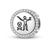 Magic Charms Argento Sterling 925 Jolly Roger Pirate Flags Capitan Gioielli Fit Bracciale Charm Simboli etnici Culturali Regali per le Donne