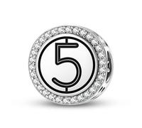 Magic Charms Argento Sterling 925 Persian Number 5 Gioielli Fit Bracciale Charm etnico Simboli culturali Regali per le donne