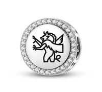 Magic Charms Argento Sterling 925 Persiano Angra Mainyu Ahriman Gioielli Fit Bracciale Charm etnico Simboli culturali Regali per le donne