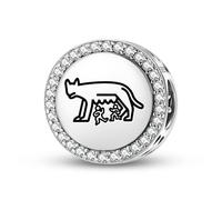 Magic Charms Argento Sterling 925 Roman Empire Capitoline Gioielli Fit Bracciale Charm etnico Simboli culturali Regali per le donne