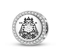 Magic Charms Argento Sterling 925 Roman Empire Double Headed Eagle Gioielli Fit Bracciale Charm etnico Simboli culturali Regali per le donne