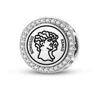 Magic Charms Argento Sterling 925 Roman Empire Romulus Gioielli Fit Bracciale Charm etnico Simboli culturali Regali per le donne