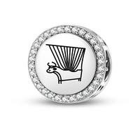 Magic Charms Argento Sterling 925 Sumerian Bull Headed Lyre of Ur Gioielli Fit Bracciale Charm etnico Simboli culturali Regali per le donne