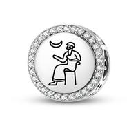 Magic Charms Argento Sterling 925 Sumerian Nannar Nanna Gioielli Fit Bracciale Charm etnico Simboli culturali Regali per le donne