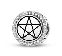Magic Charms Argento Sterling 925 Wicca Pentacle Gioielli Fit Braccialetto Charm etnico Simboli culturali Regali per le donne