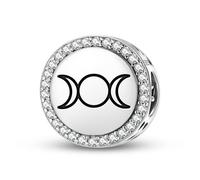 Magic Charms Argento Sterling 925 Wicca Triple Goddess Gioielli Fit Bracciale Charm Simboli culturali etnici Regali per le donne