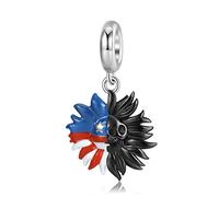 Magic Charms Bandiera americana Teschio Charm per Bracciale 925 Argento Charms Teschio Collare para Madre Hija Hermana Mujeres