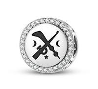 Magic Charms Bracciale in argento sterling 925 Adinkra Tuo Ne Akofena gioielli Fit bracciale fascino etnico simboli culturali regali per le donne