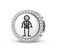 Magic Charms Bracciale in argento sterling 925 Jolly Roger Pirate Flags Edward Low Gioielli Fit Charm etnico Simboli culturali Regali per donne