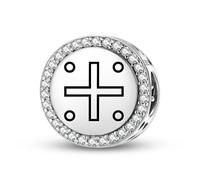 Magic Charms Croce turca in argento sterling 925 - Hac gioielli Fit bracciale fascino etnico simboli culturali regali per le donne