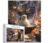 Magic Chicken Steam Bath 1000 pezzi Puzzle per adulti Halloween Fantasy Scene Art Puzzle colorato fai da te per la decorazione della casa regali puzzle famiglia perfetto per serate di gioco 50 × 70 cm