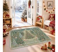 Magic Christmas Forest - Tappeto con citazione albero 50 x 90 cm | Fantasiosa fauna selvatica del bosco, paesaggio ispirato alla foresta, accenti stagionali per la casa