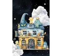 Magic Cloudy Night Grid Notebook: Fantasy writing journal