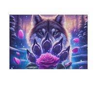 Magic Colorful Wolf Head Puzzle 300 Pezzi Gioco Creativo Per Ragazzi Vibrant Fantasy Animals Intelligenza Educativa Rompicapo Idea Regalo Per Figlio A Natale E Compleanno 300 PCS