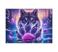 Magic Colorful Wolf Head Puzzle 500 Pezzi Sfida Rompicapo Estrema Vibrant Fantasy Animals Impossibile Da Completare Per Collezionisti Esperti Regalo Per Chi Ama Le Sfide 500 PCS