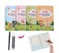 Magic Copybook Reusable Pen Control - - Tracing Workbook Erasable 4 Pcs Toy