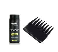 Magic Cosmetics Hair Styling Powder 20gr | Unisex Root Hair Styling Powder | Matt Look | Anti-Gravity Powder Styler & 030 Hair Beard Styling Comb | Flexible | Anti-Static Handle | For Hair and Beard
