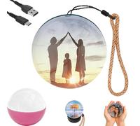 Magic Crystal Ball Christmas Ornament, Core Memories Memory Orb, 2.7" Memory Orb Custom Video Sphere Uploadable Videos & Photos, for Anniversary, Birthday, Wedding (Pink,Ordinary)
