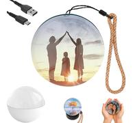 Magic Crystal Ball Christmas Ornament, Core Memories Memory Orb, 2.7" Memory Orb Custom Video Sphere Uploadable Videos & Photos, for Anniversary, Birthday, Wedding (White,Ordinary)
