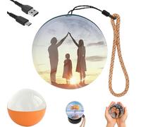 Magic Crystal Ball Christmas Ornament, Core Memories Memory Orb, 2.7" Memory Orb Custom Video Sphere Uploadable Videos & Photos, for Anniversary, Birthday, Wedding (Orange,Ordinary)