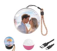 Magic Crystal Ball Memory Orb, Core Memory Orb, WiFi Crystal Ball Video Player, 2.7" Couples Custom Video & Photo Sphere, Valentine’s Day Keepsake Gift (Pink)