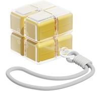 Magic Cube Magnetic Pill Organizer, Magic Cube Pill Box, Weekly Pill Organizer Magnetic, Creative Moisture-Proof Drawstring Sealed Pill Box, Portable Travel Pill Case(Yellow,With lanyard)
