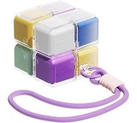 Magic Cube Magnetic Pill Organizer, Magic Cube Pill Box, Weekly Pill Organizer Magnetic, Creative Moisture-Proof Drawstring Sealed Pill Box, Portable Travel Pill Case(Multicolor,With lanyard)