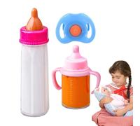 Magic Doll Bottles - 3 pezzi Magic Feeding Bottle for Doll Accessories, Magic Bottles for Dolls, Flexible Doll Feeding Toy Set Multifunctional Pretend Play Feeding Toy Set with Pacifier for Boys Girls