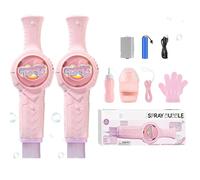 Magic Elastic Smoke Fog Bubble Machine,Colorful Smoke Bubble Machine, Kids Magic Bubbles Gun Toy with Fog Effect & Colorful Light,For Kids Christmas and New Year gifts (Pink * 2)